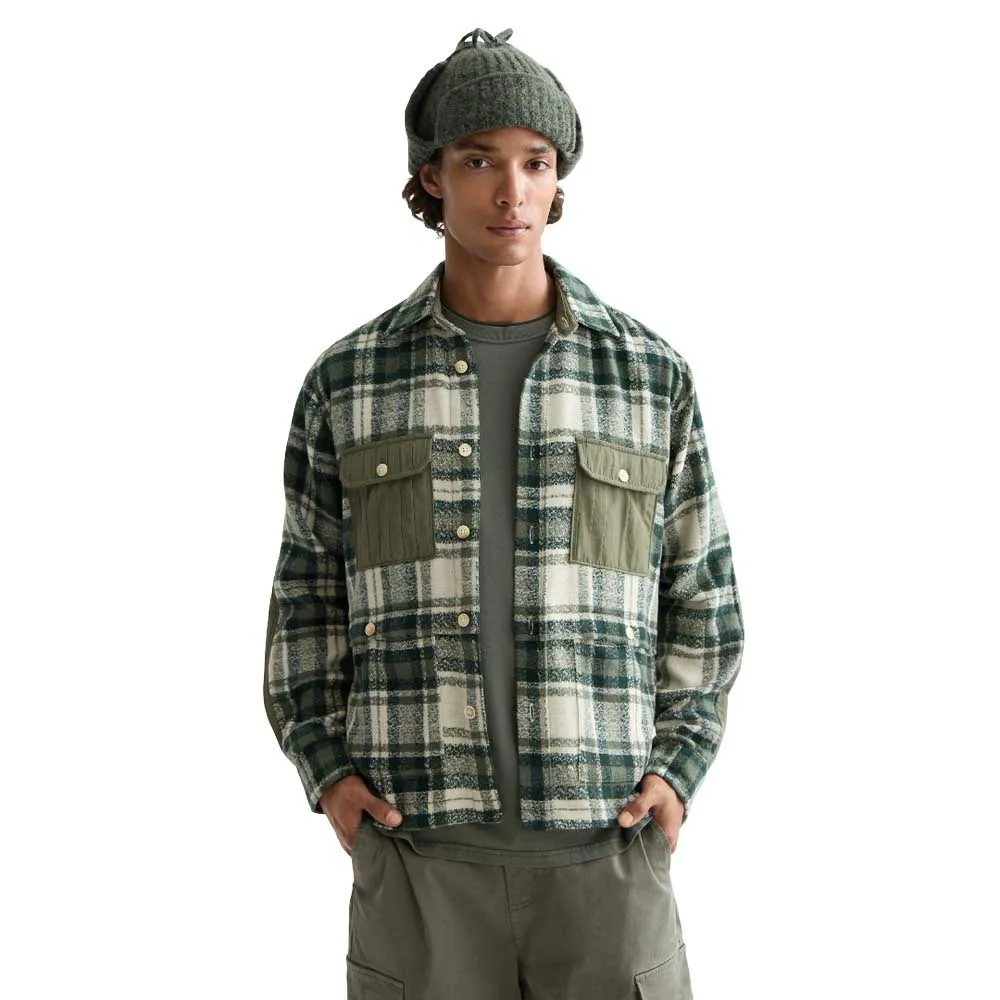 

Рубашка с длинным рукавом Scotch & Soda Patchwork Relaxed Fit, зеленый