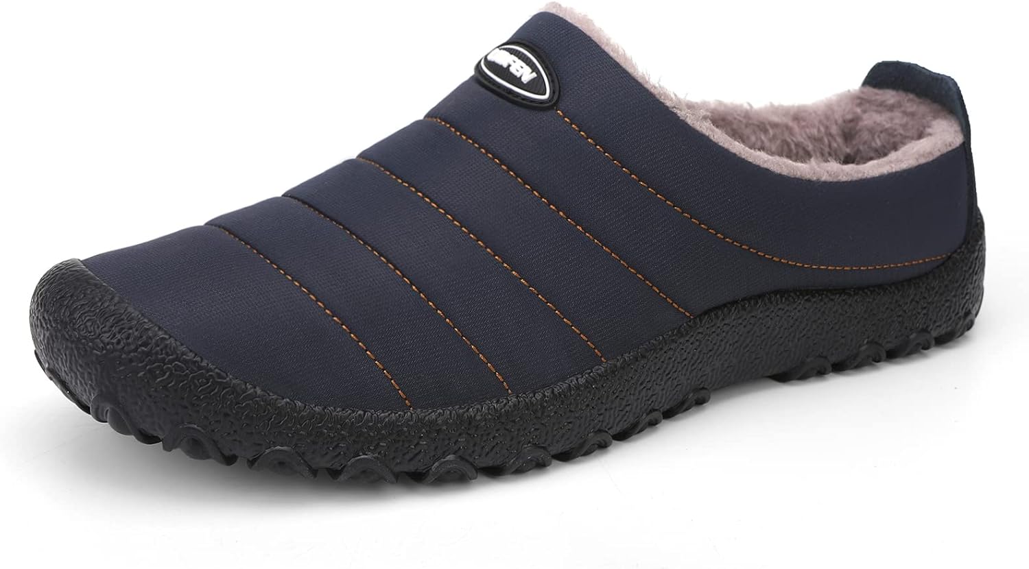 

UBFEN Мужские и женские зимние теплые тапочки с пушистой плюшевой подкладкой, домашние и уличные, с противоскользящей резиновой подошвой, синий