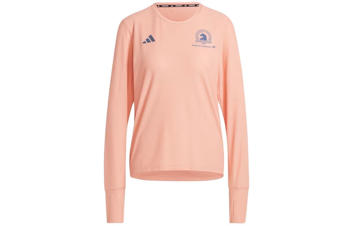 

Футболка Бостонского марафона женская, мясная, розовая Adidas