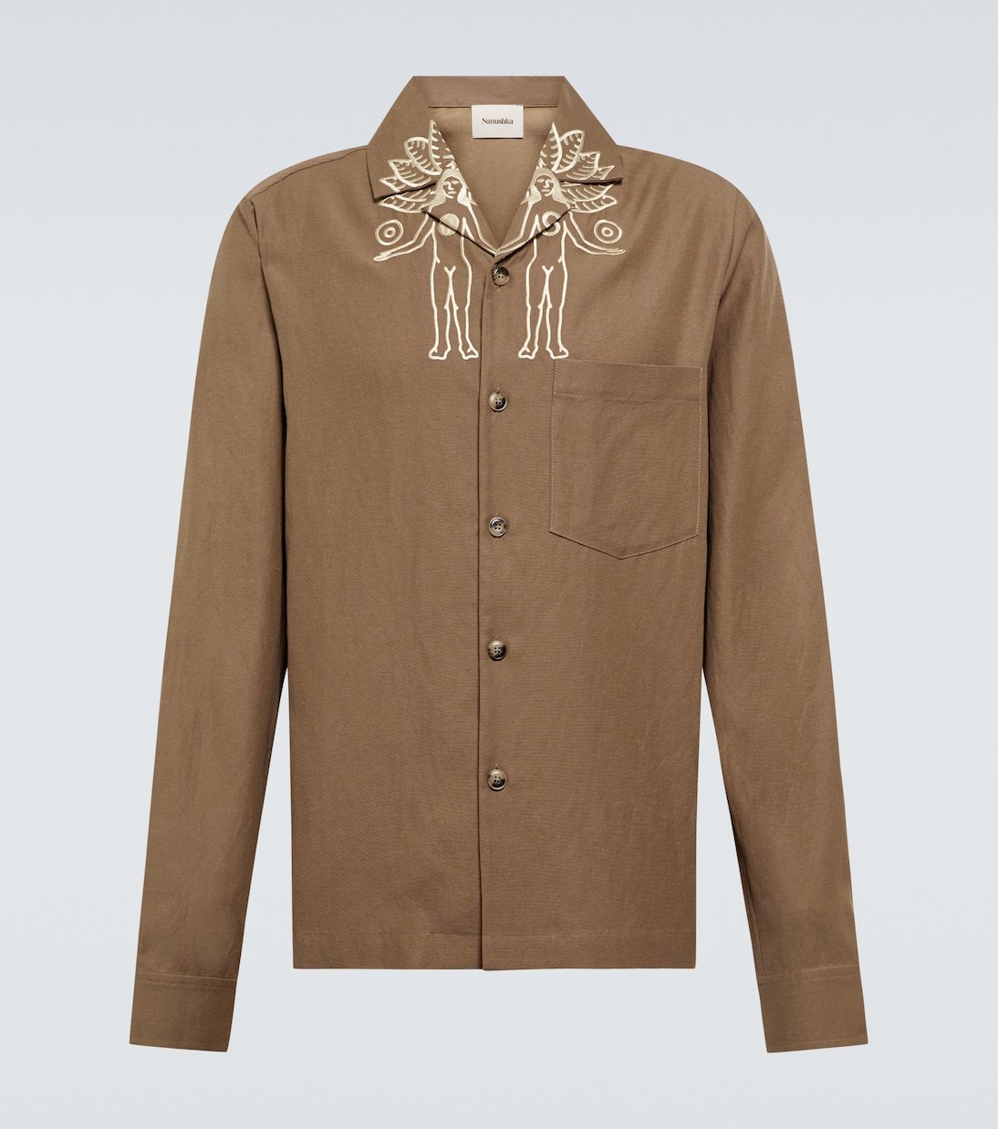 

Вышитая рубашка Duco Nanushka, Fossil Brown
