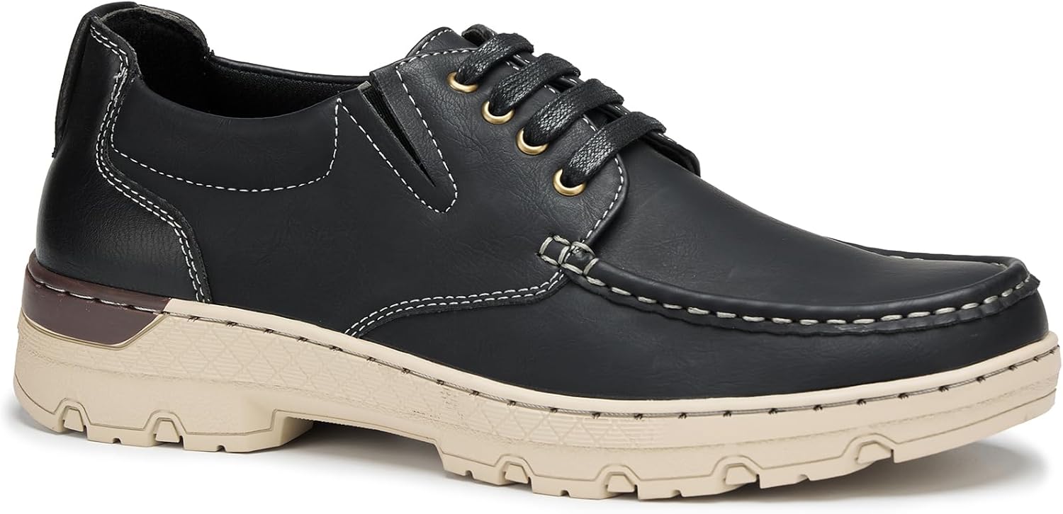 

Мужские комфортные повседневные туфли, легкие лоферы без застежек с амортизирующей стелькой для комфорта в течение всего дня, на шнуровке Generic, черный