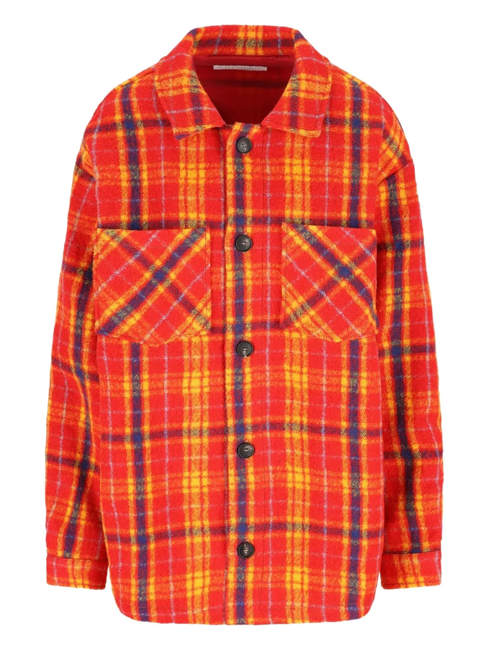 

Клетчатая куртка-рубашка из шерсти Giada Benincasa, оранжевый