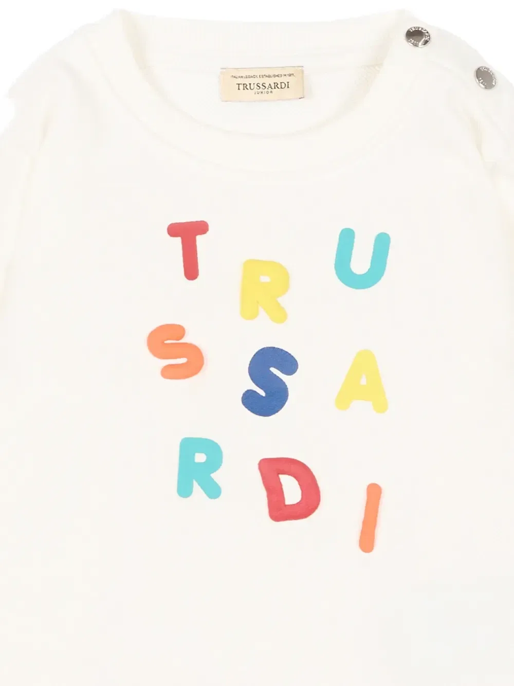 Свитшот с круглым вырезом Trussardi Junior, бежевый — фото 3