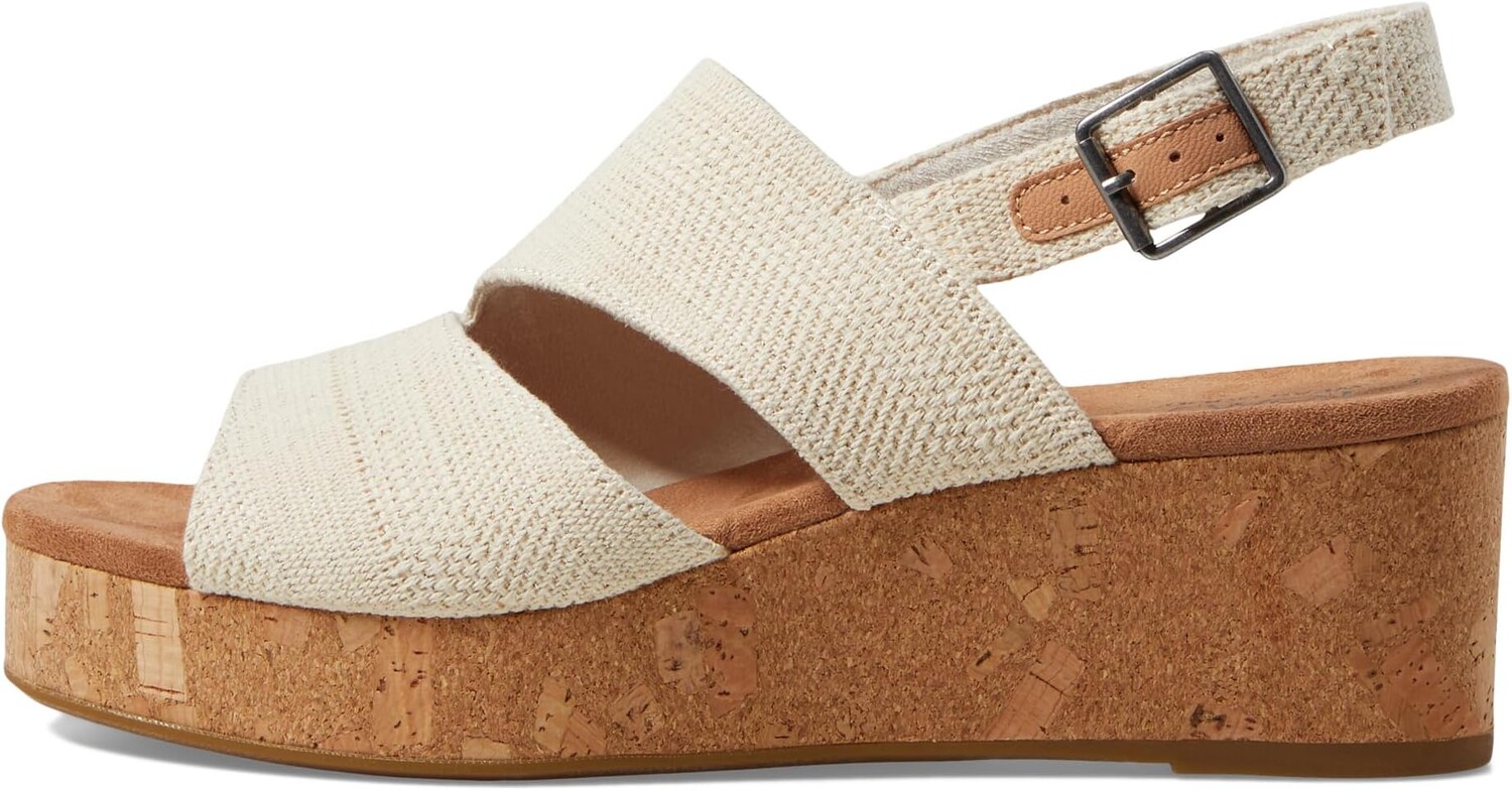 Сандалии TOMS Claudine, цвет Natural Metallic Linen — фото 4