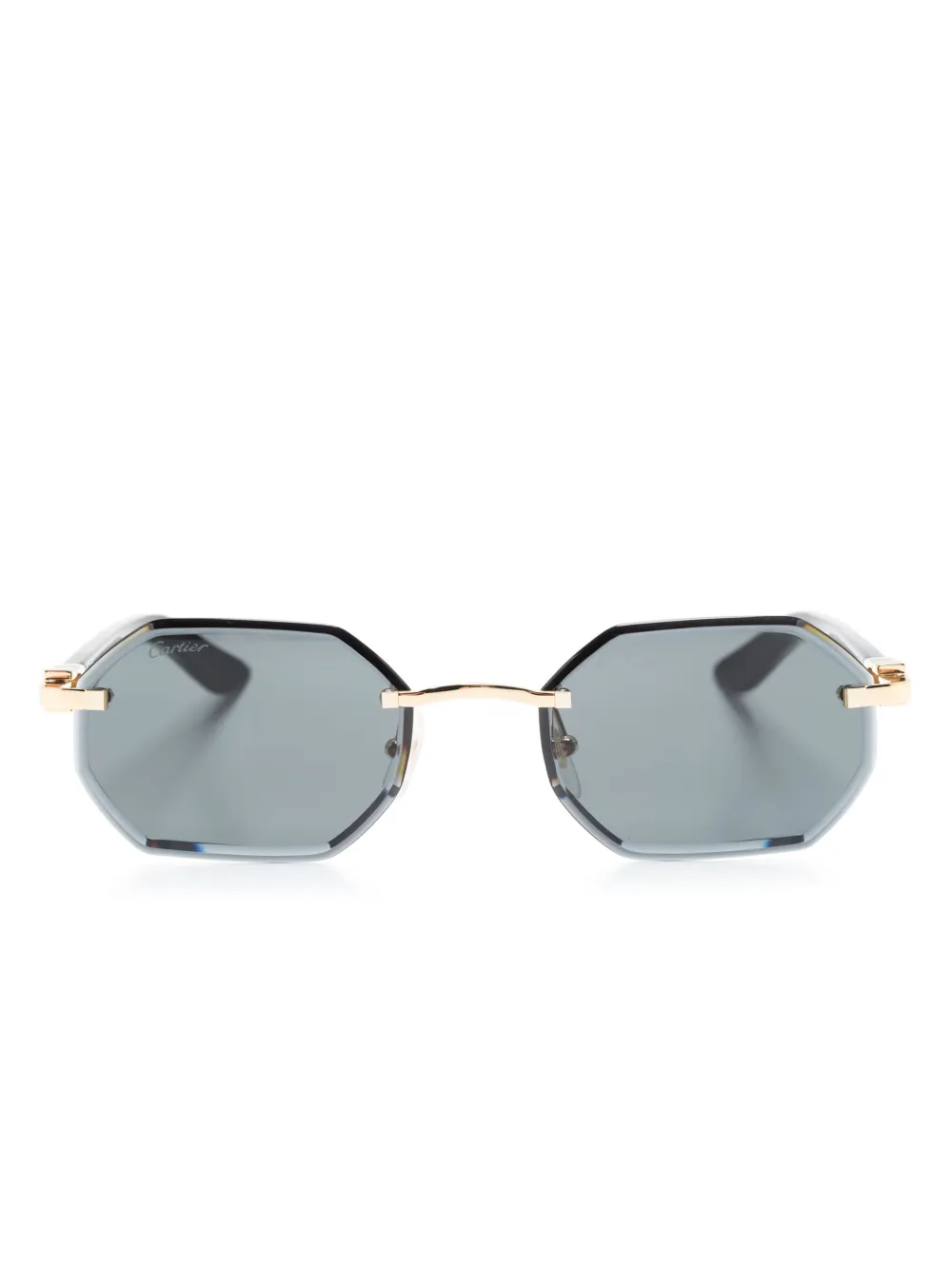 

Солнцезащитные очки в безободковой оправе Cartier Eyewear, серый