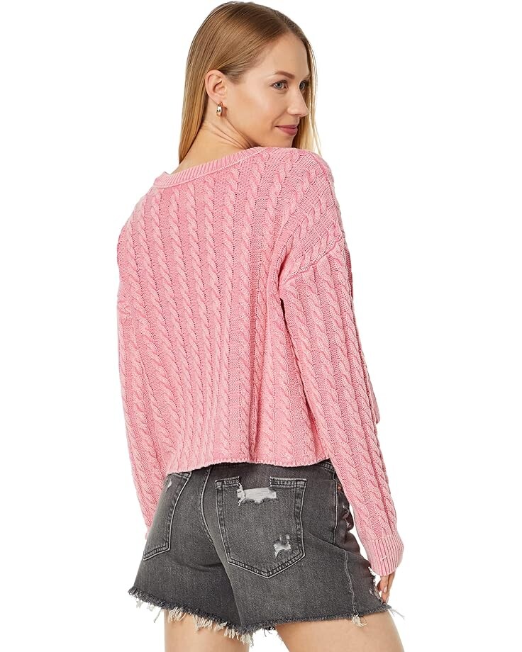 

Свитер Lucky Brand Cable Crew Sweater, цвет Sangria Acid Wash