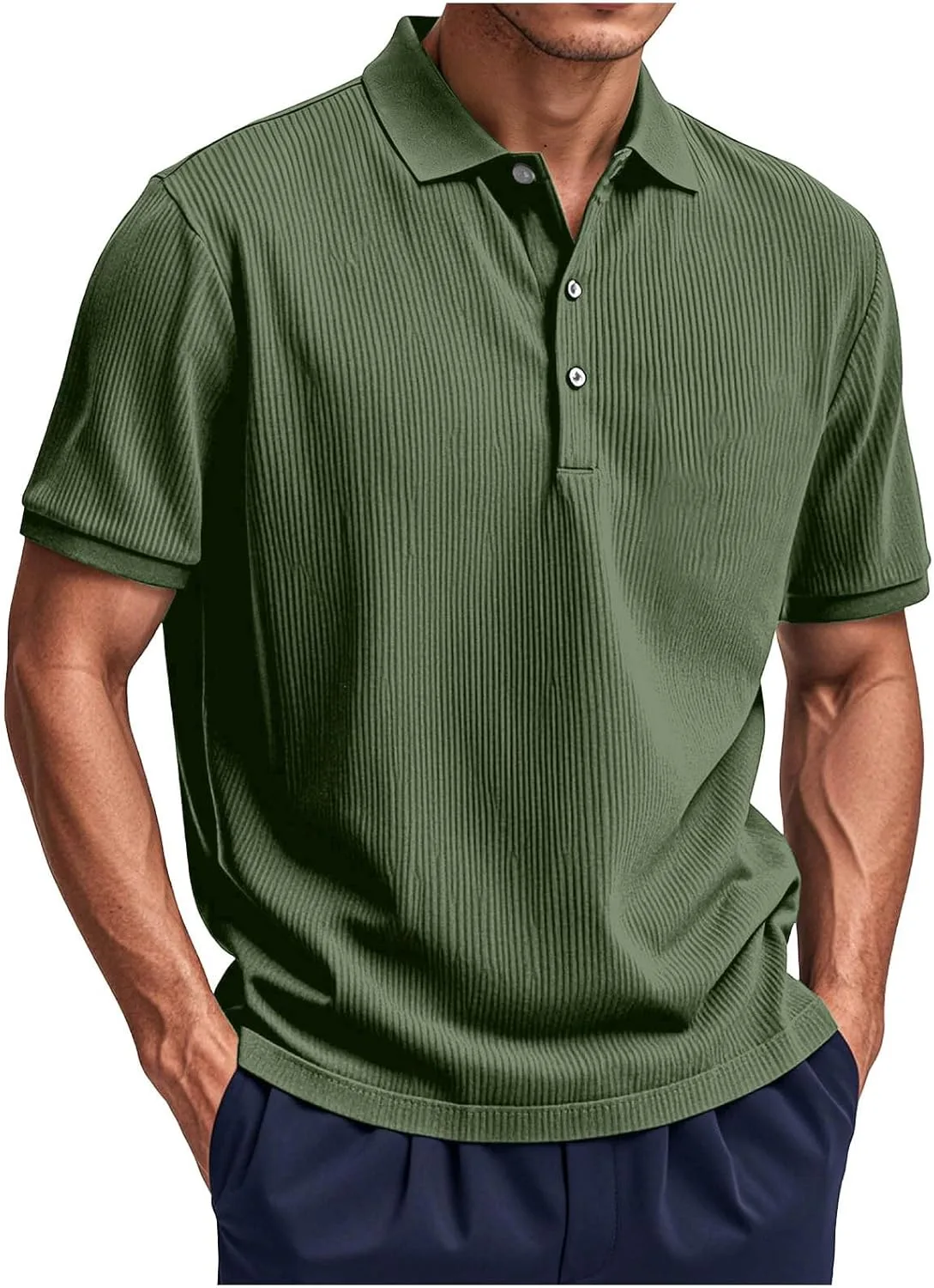 

Мужская поло с рифленым воротником и влагоотводящей тканью