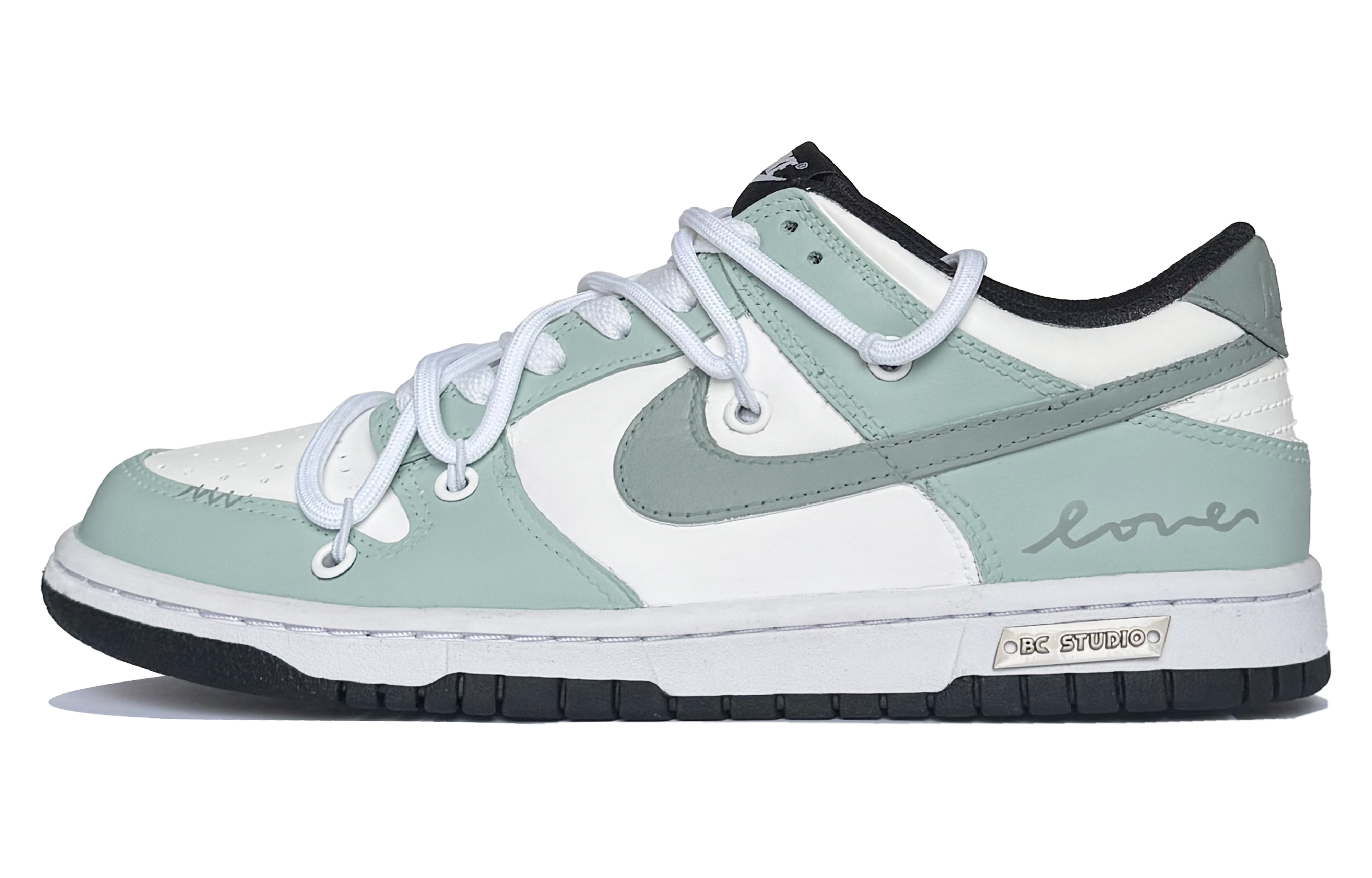 

Nike Детские кроссовки для скейтбординга Dunk Cushioning Low Top, белые, зеленые, подростковые