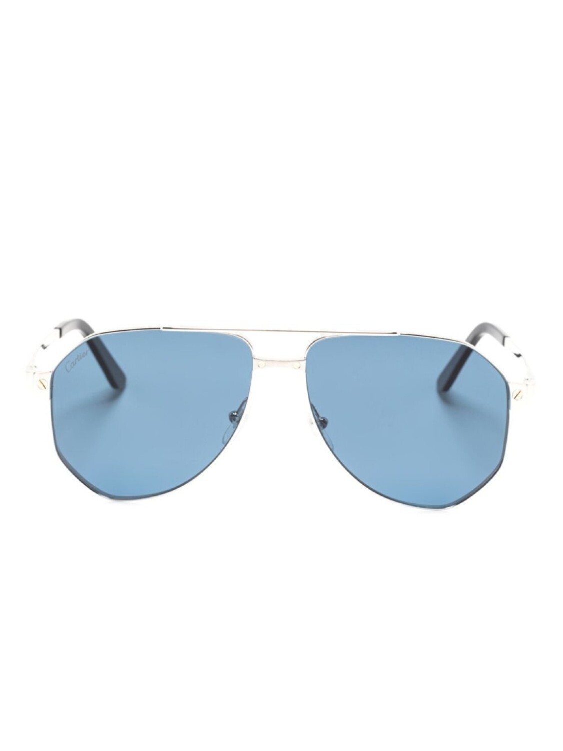 

Cartier Eyewear солнцезащитные очки-пилоты Santos de Cartier, серебряный