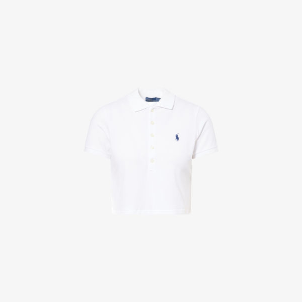

Поло Polo Ralph Lauren из эластичного хлопка с вышитым логотипом, белый