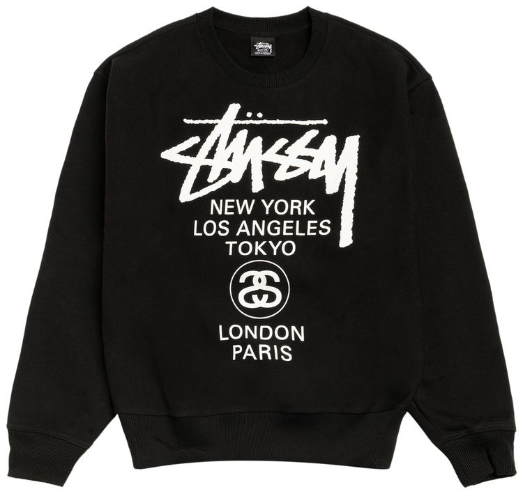 

Толстовка Stussy World Tour Crew, черный