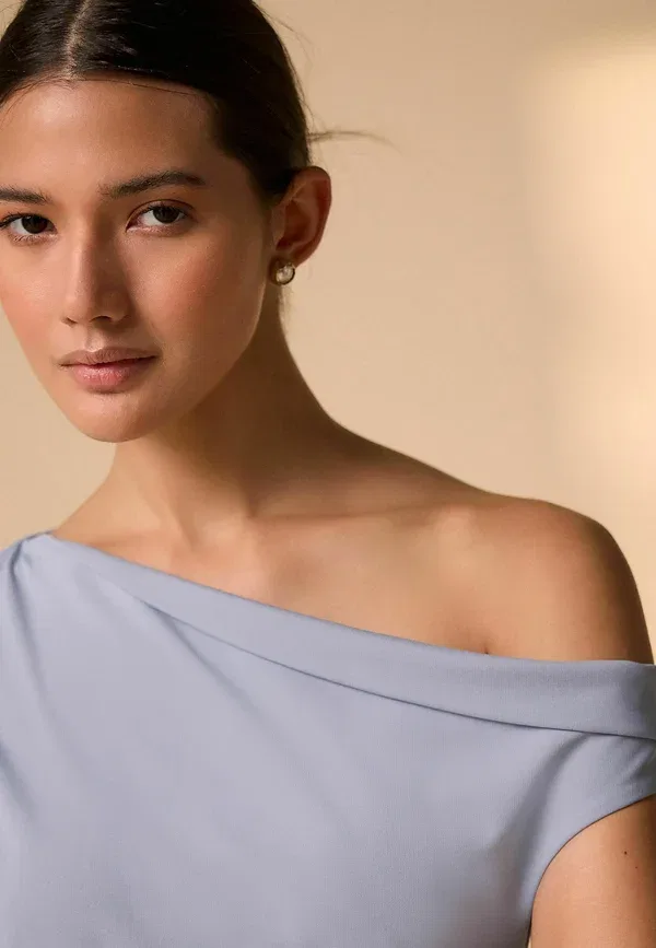 Футболка Next, Regular fit asymmetric sleeveless drape top, базовая — фото 4