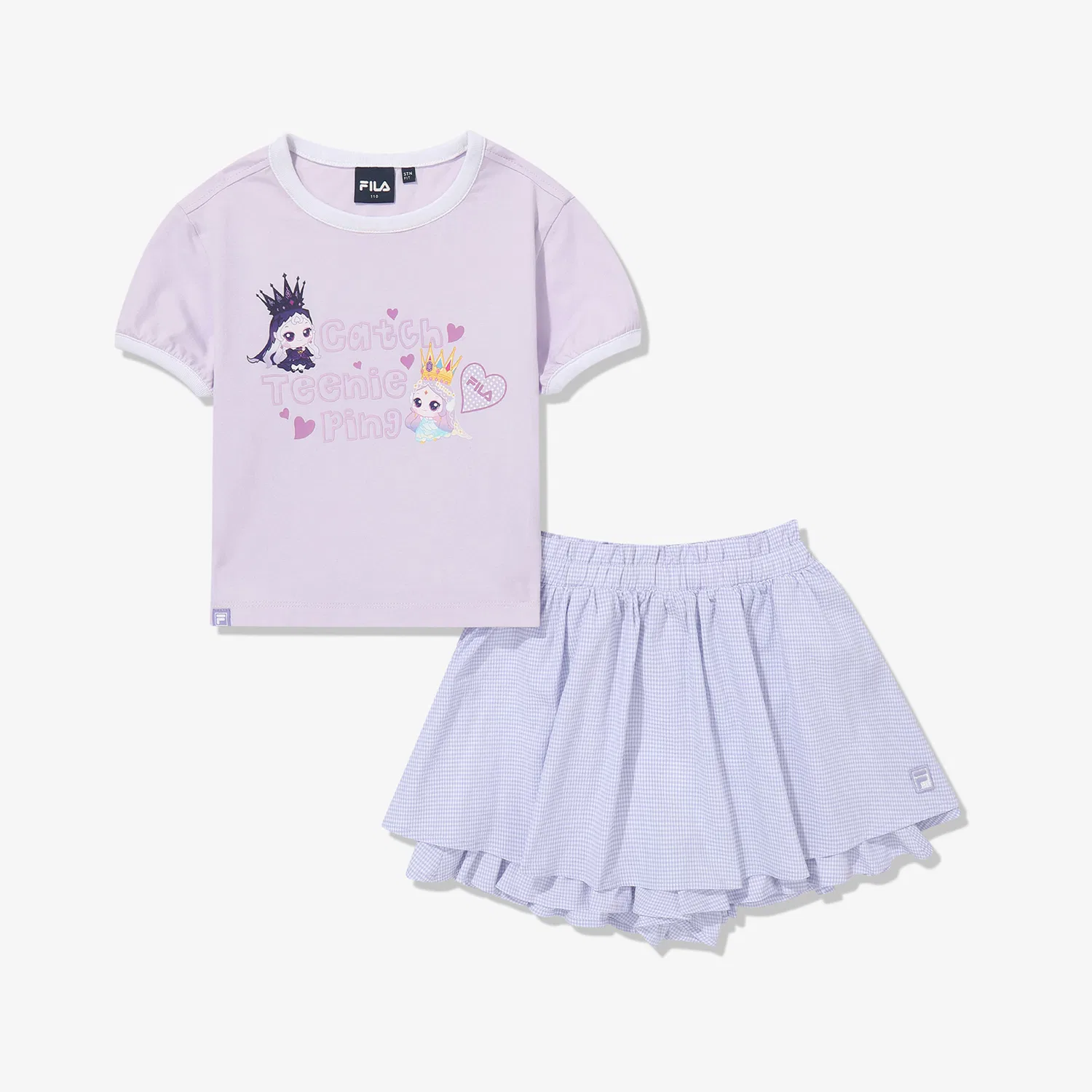 Детский комплект из сирсакера с принтом Princess Catch Teenieping, фиолетовый, от Fila Kids
