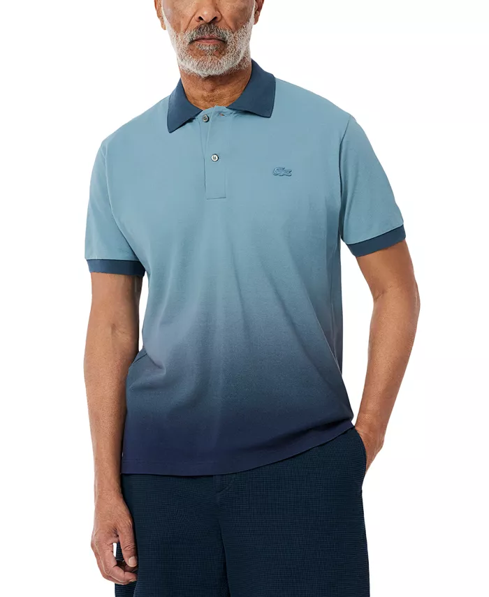 

Мужская классическая поло с градиентным логотипом Lacoste, синий