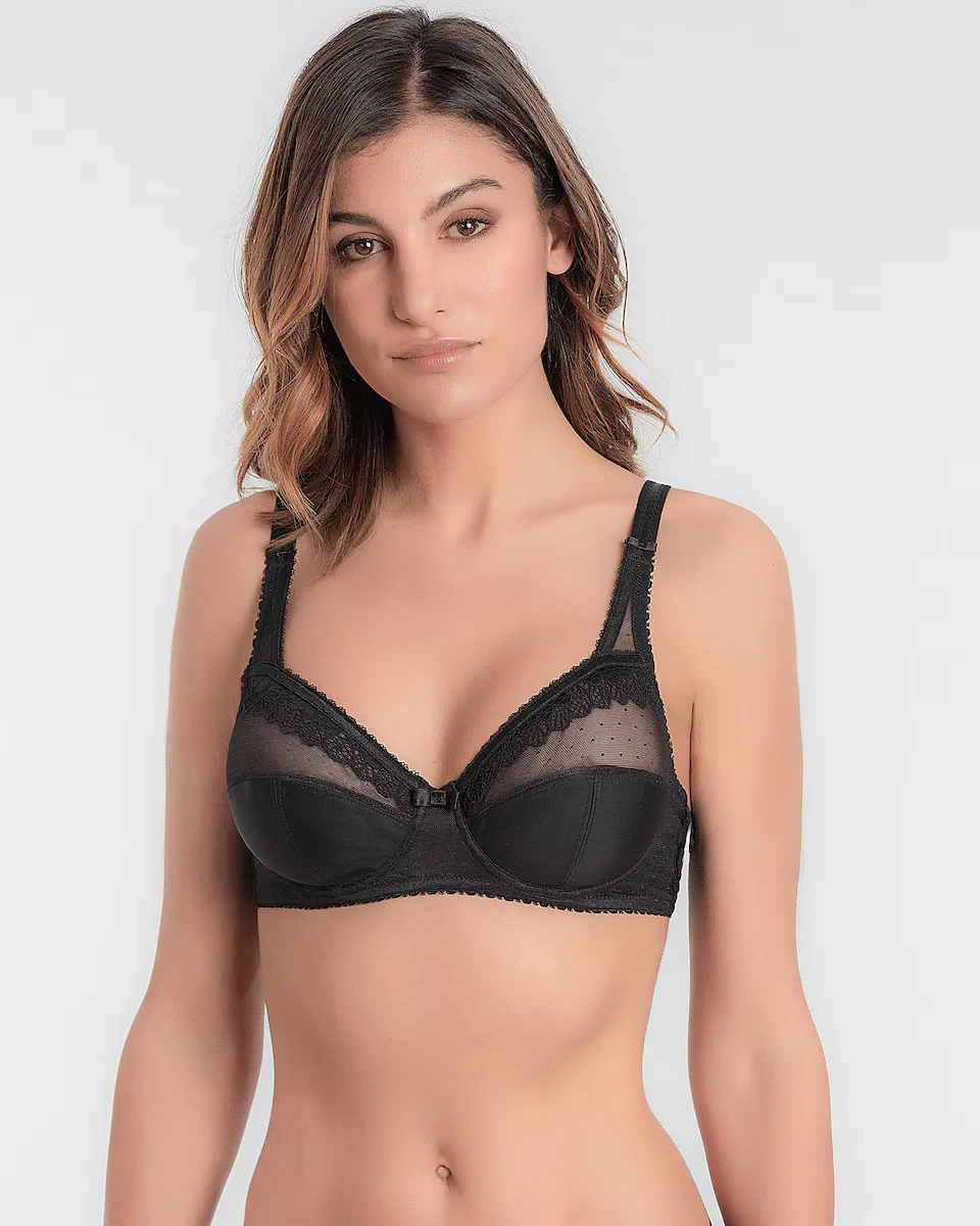 

Бюстгальтер на косточках из кружева и микрофибры Playtex, черный