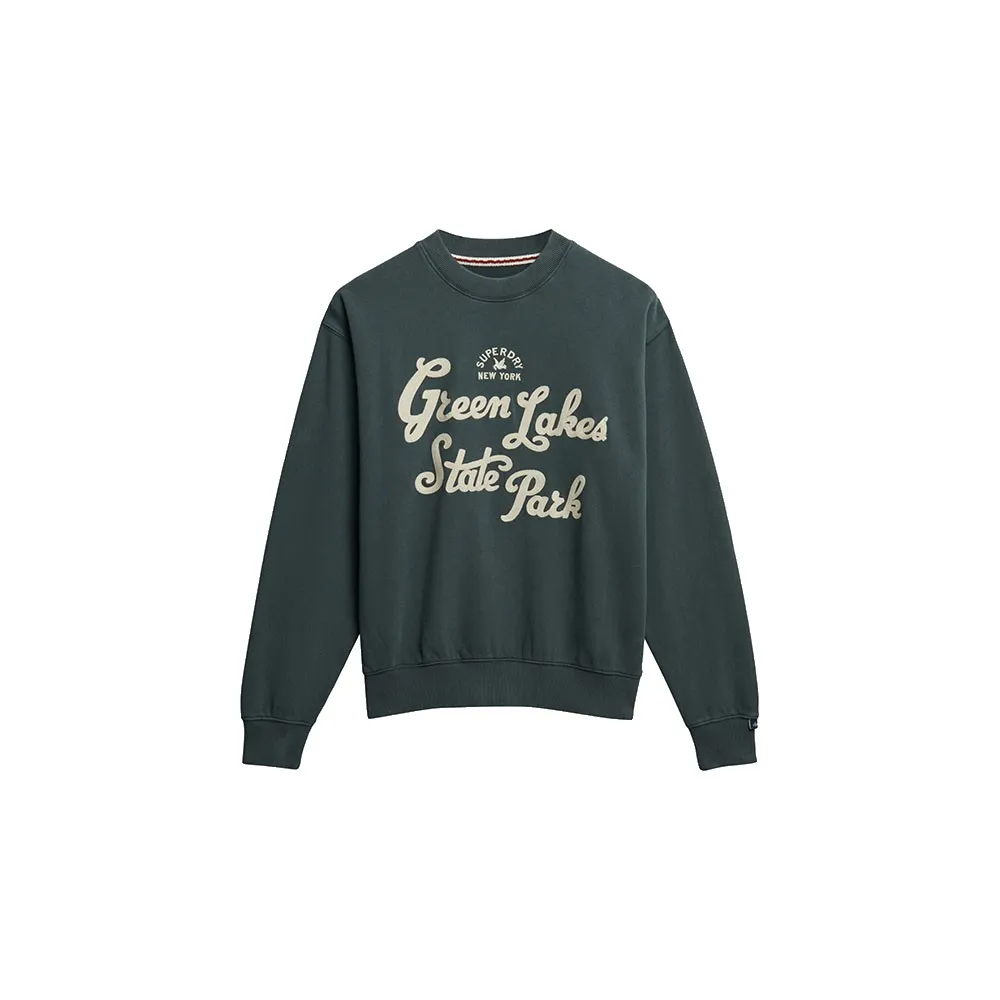 Толстовка Superdry Lo-Fi Outdoor Loose Crew, зеленый — фото 3
