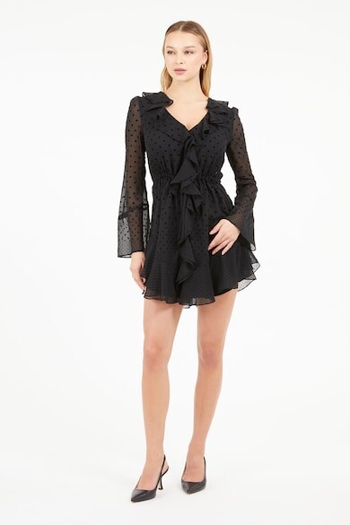 

Короткое платье со сборками GUESS, черный
