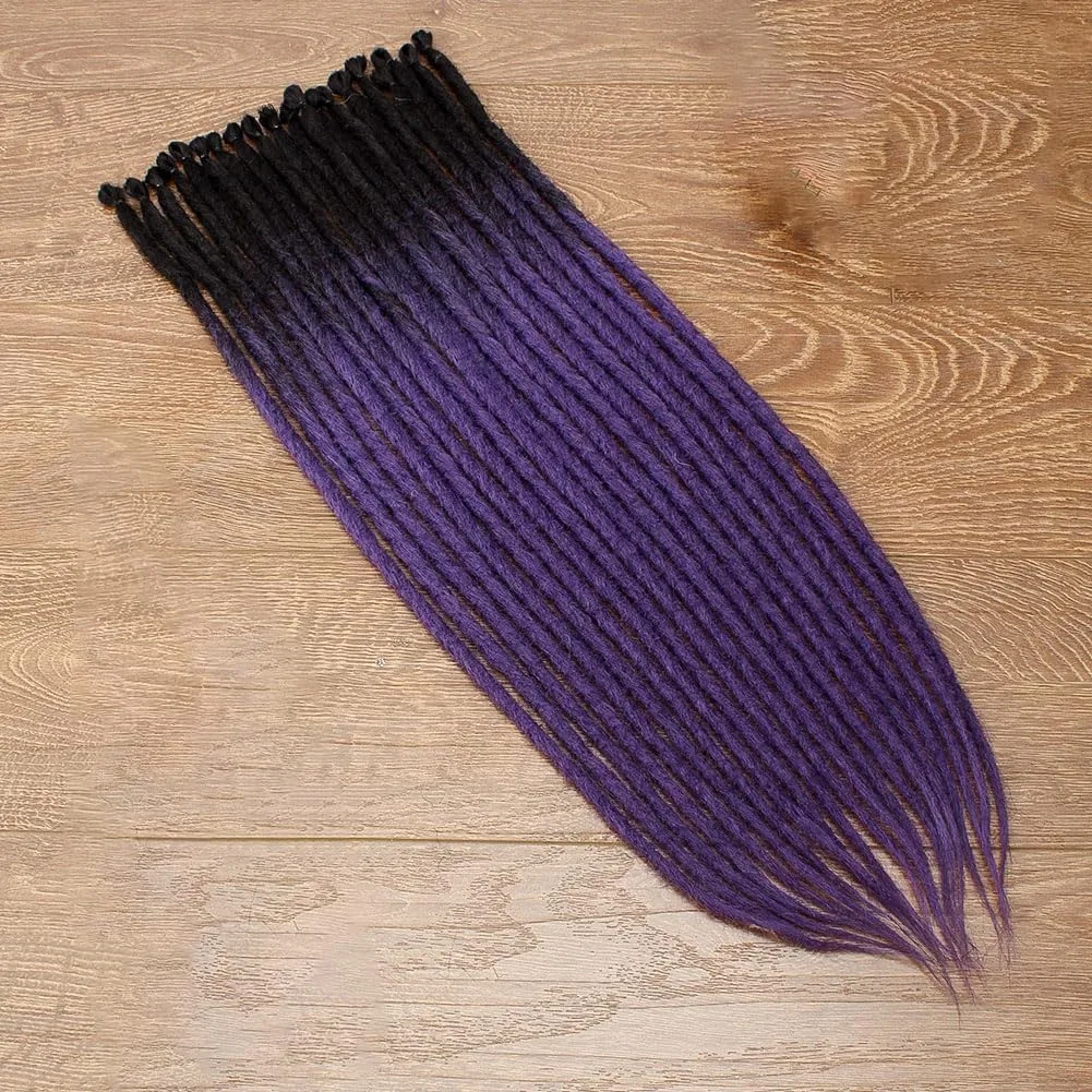 Дреды ручной работы 60 см, черно-фиолетовые, 20 прядей от PORSMEER Porsmeer, Black To Purple — фото 2
