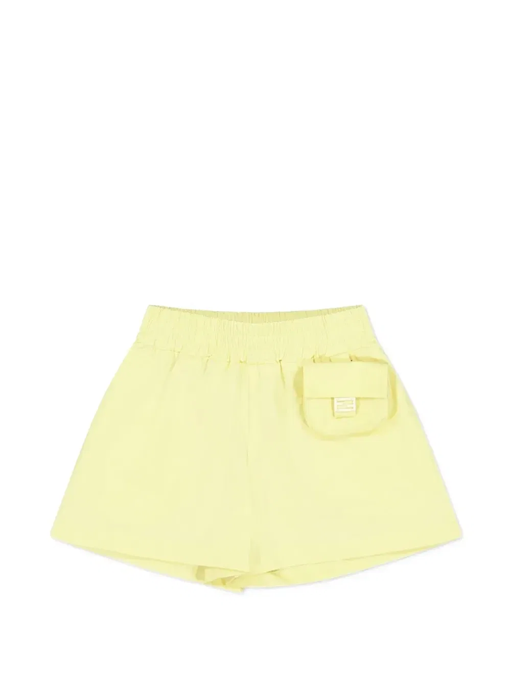 Шорты с эластичным поясом и нашивкой с логотипом Fendi Kids, желтый