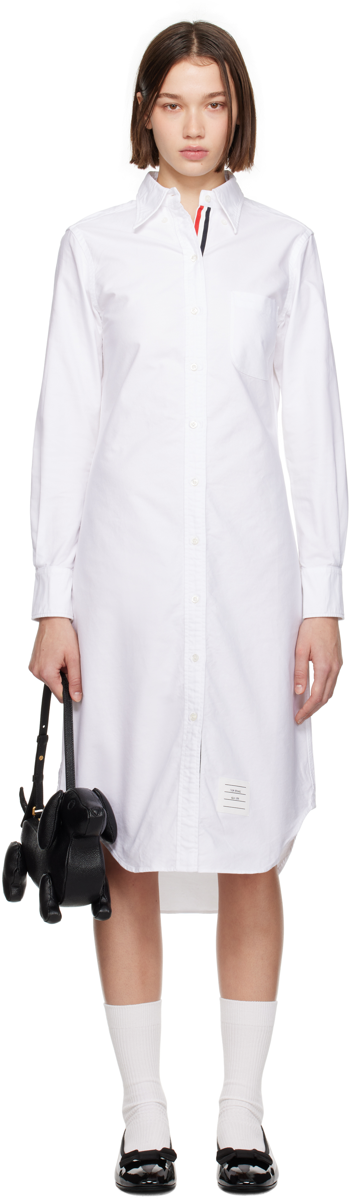 

Платье-рубашка миди Oxford Stripe Thom Browne