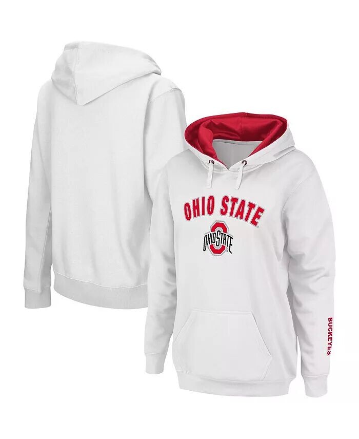 

Женский белый пуловер с капюшоном Ohio State Buckeyes Arch & Logo Colosseum, белый