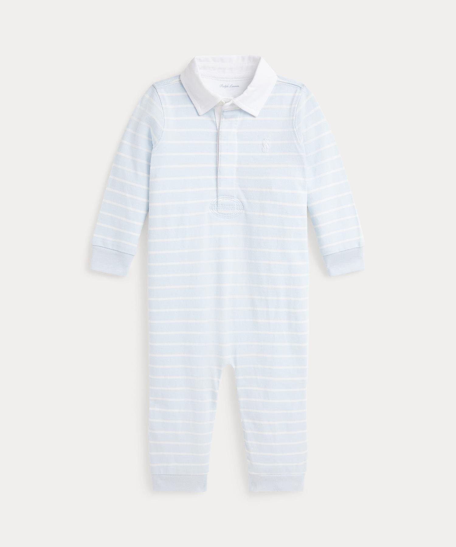 Детский полосатый хлопковый комбинезон для регби Polo Ralph Lauren, 400 Blue
