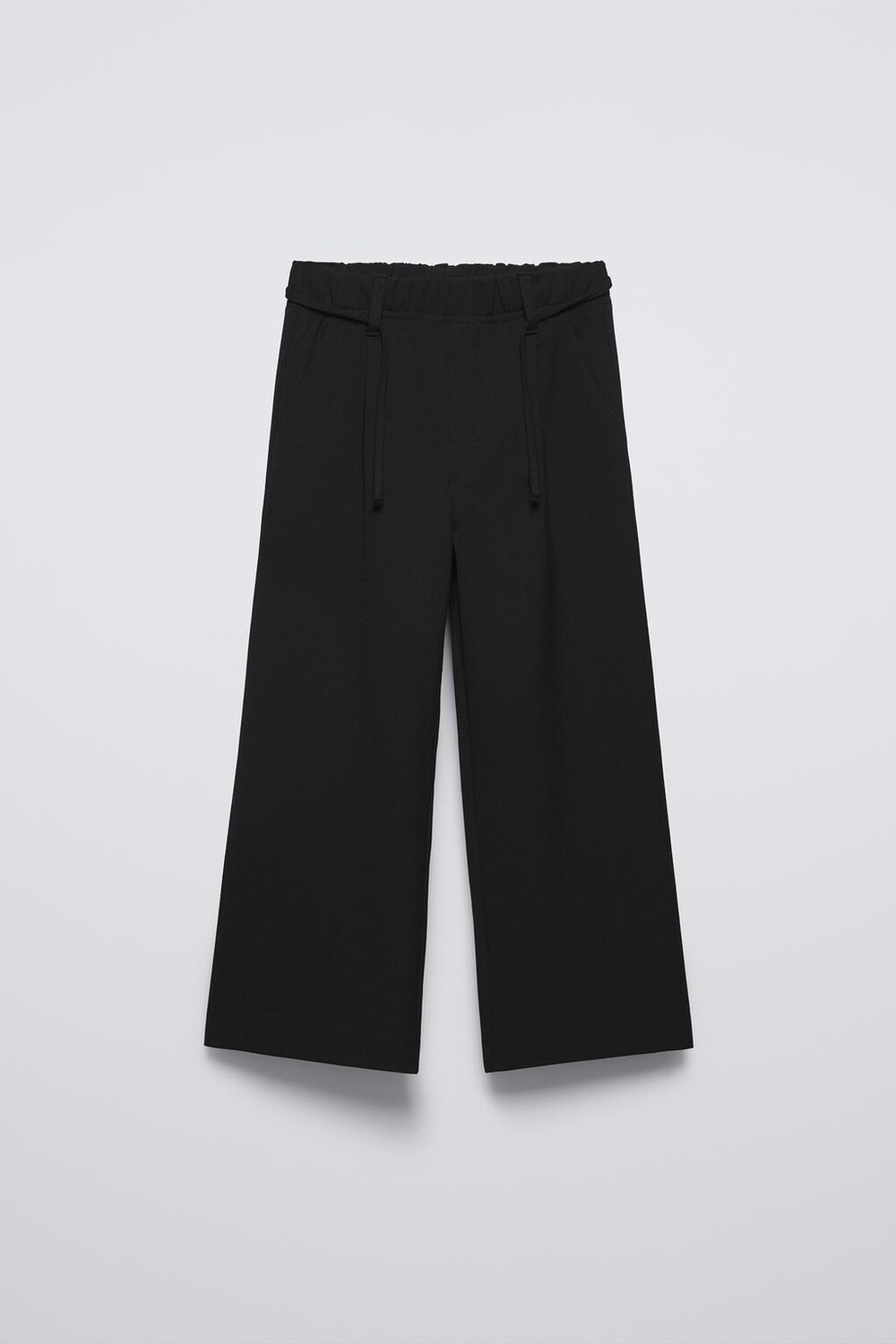

Брюки на эластике с поясом ZARA, черный