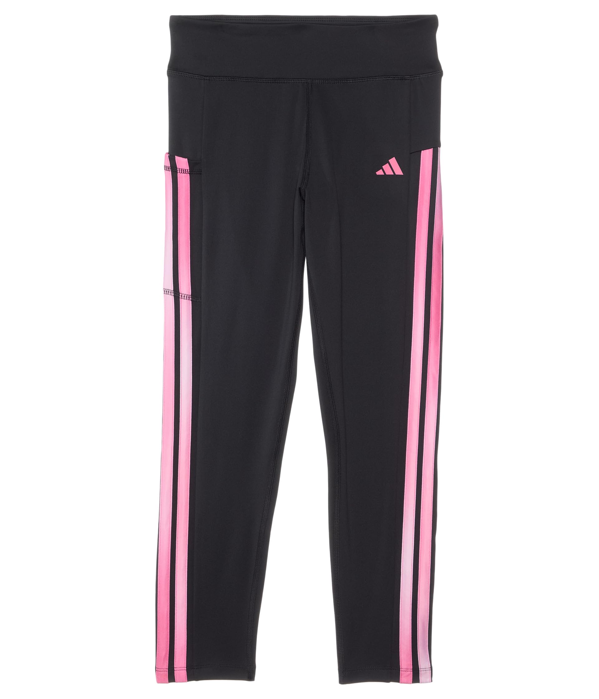 

Брюки adidas Kids 3-stripe Cellphone Pocket 7/8 Legging, цвет Black/Pink