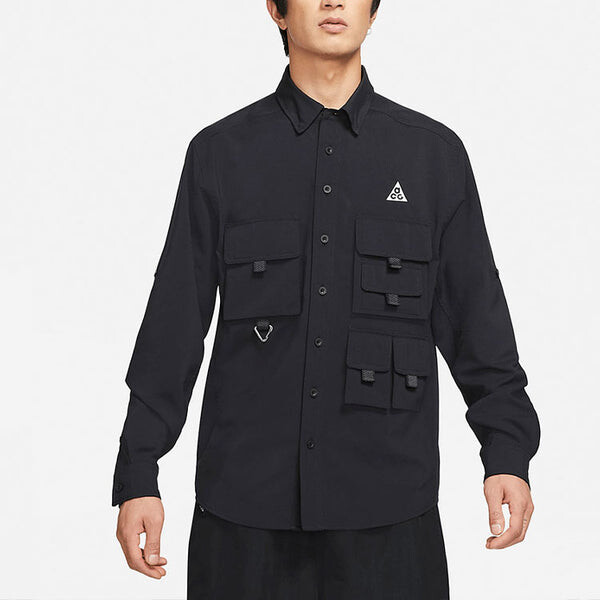 Куртка Men's Nike ACG Multiple Pockets Long Sleeves Waterproof Sports Logo Casual Jacket Autumn Black, черный — фото 3