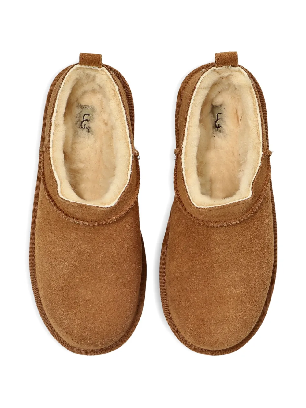 Замшевые кожаные слипоны UGG Kids, коричневый — фото 4