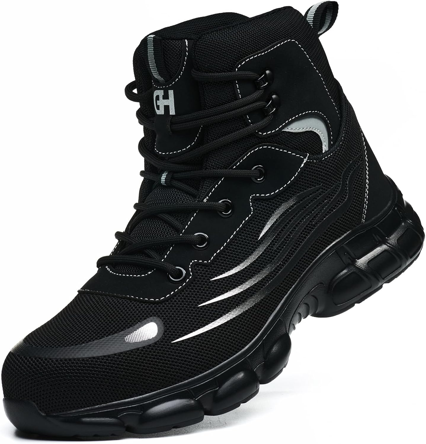 

Защитные ботинки с стальным носком для мужчин и женщин, ботинки с композитным носком, безопасные кроссовки, легкие, неразрушимые, строительные, с защитой от проколов, защитная обувь Zhywdbwz, черный