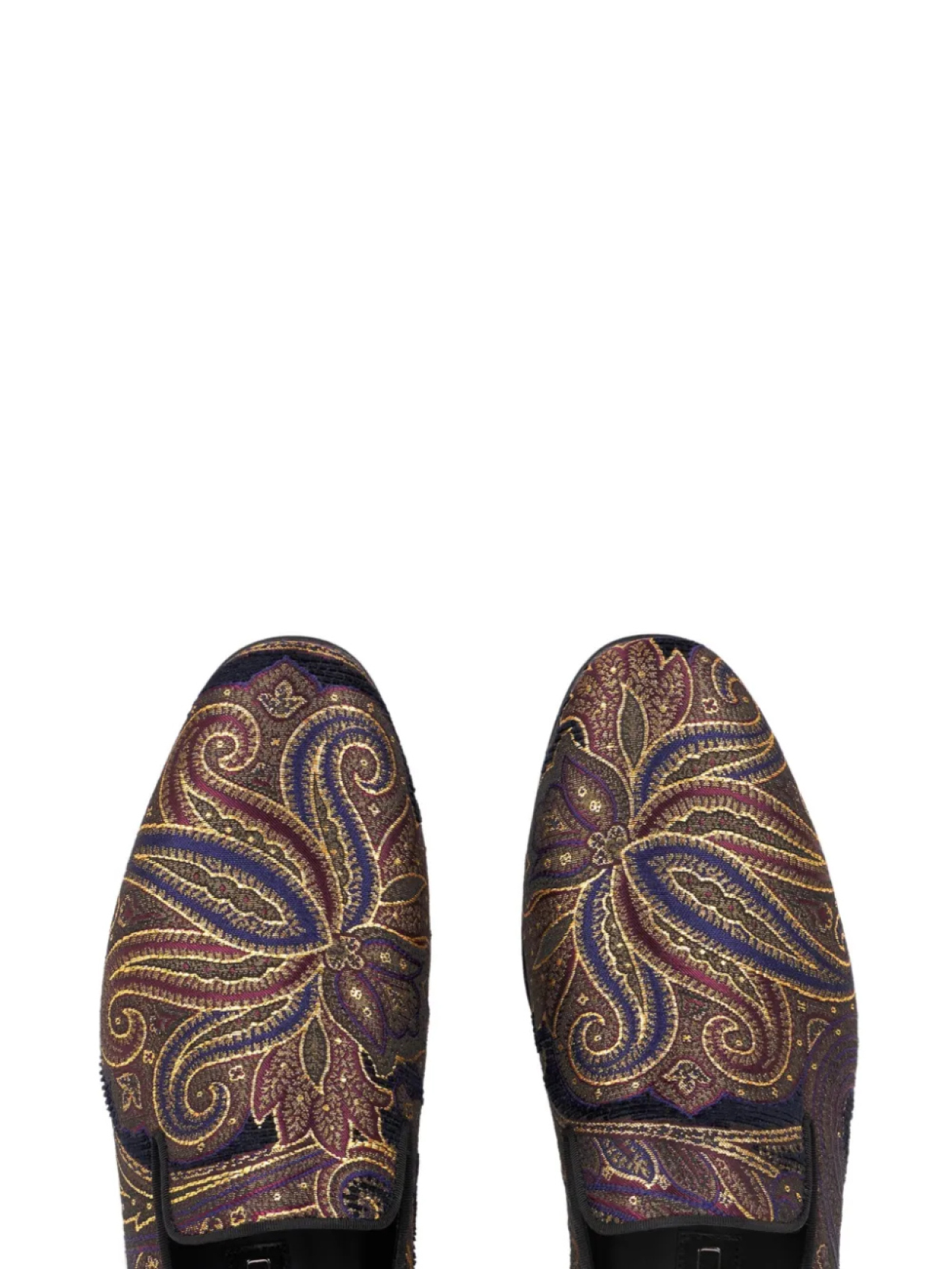 Мокасины ETRO с жаккардовым узором пейсли, золотой — фото 3