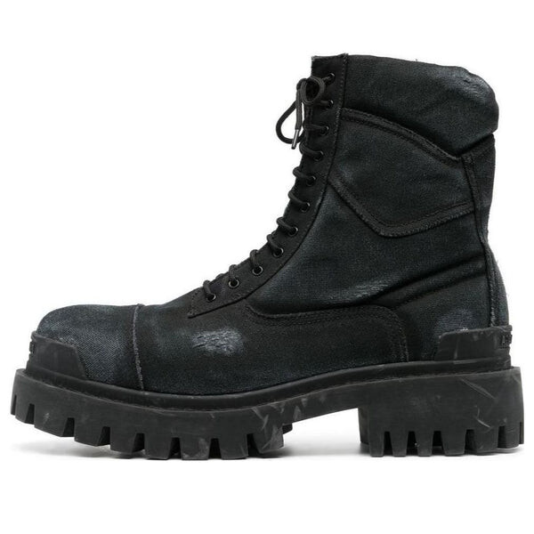 

Кроссовки combat strike boots 'washed black cotton' Balenciaga, черный