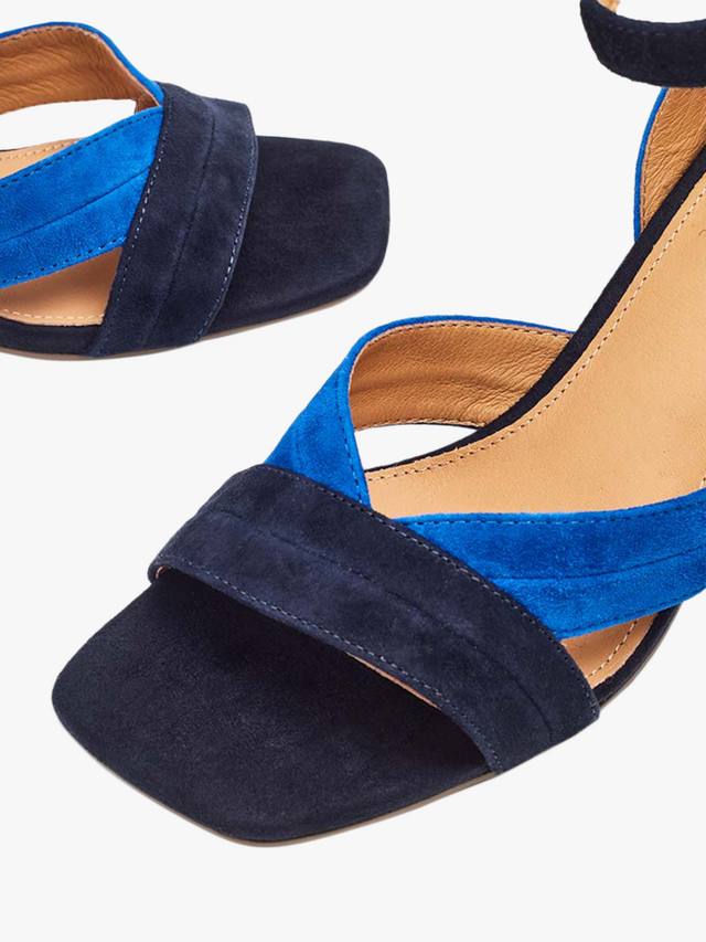 Двухцветные замшевые босоножки livelia на каблуке Moda in Pelle, цвет Cobalt Blue — фото 4