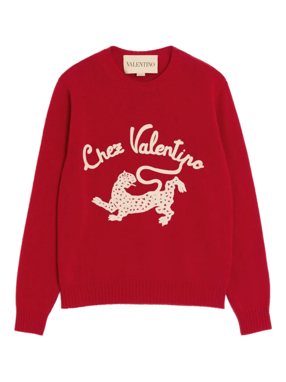 

Шерстяной свитер с вышивкой Valentino Garavani, красный