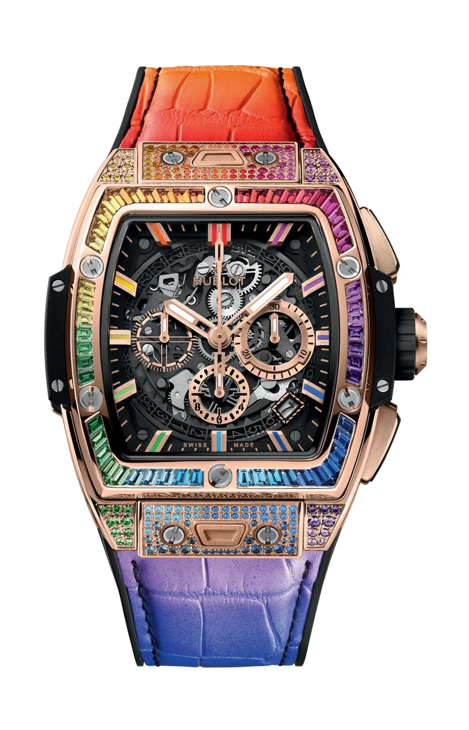 Диадема Взрыва: Золото King Rainbow 42 мм - 642.OX.0118.LR.0999 HUBLOT, серебряный