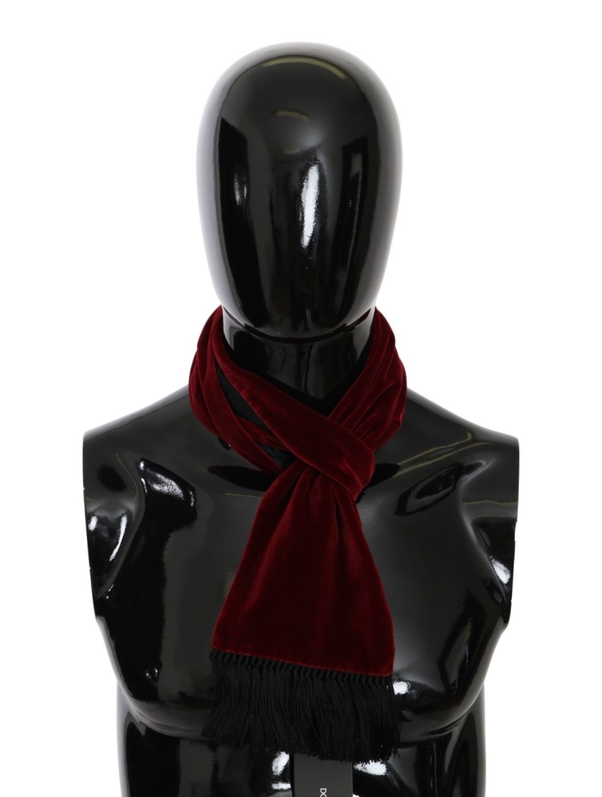 

Шарф из красного бархата с добавлением шелка и бахромой Dolce & Gabbana, красный