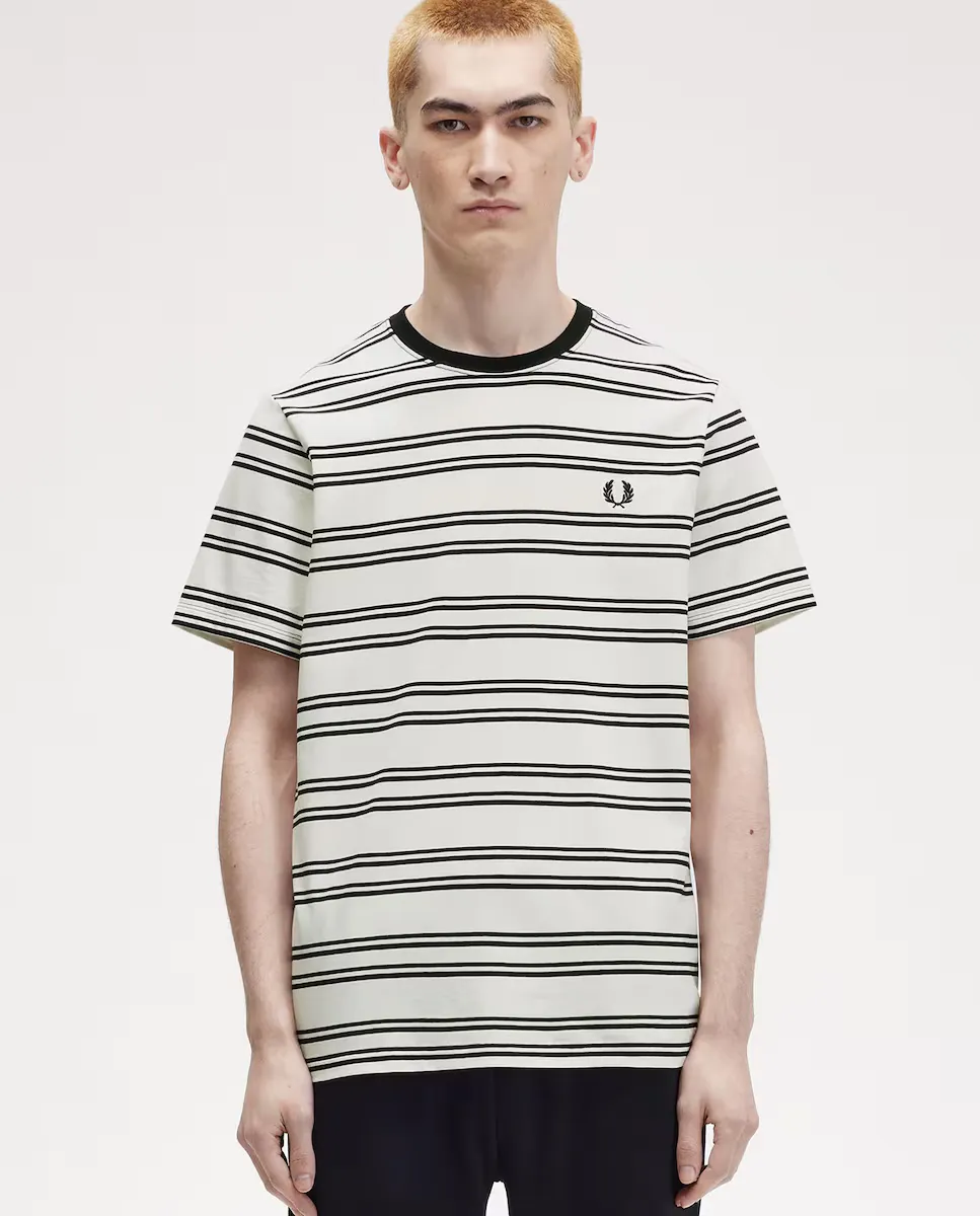 

Мужская полосатая футболка с короткими рукавами Fred Perry, цвет Crudo