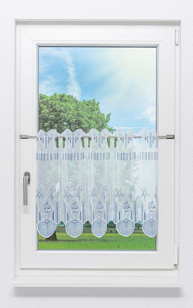 

Панельная штора Plauener Spitze - жемчужные ракушки (Ш х В) 179,30см*50см синий/лазурно-синий
