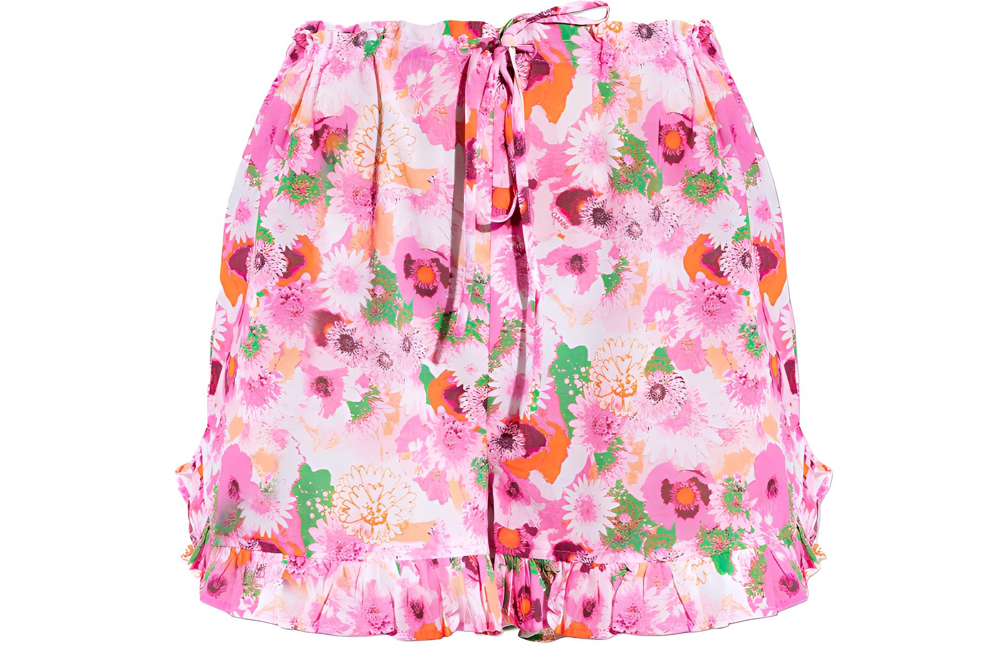 

GANNI Принтованные шорты с высокой талией Мультиколор