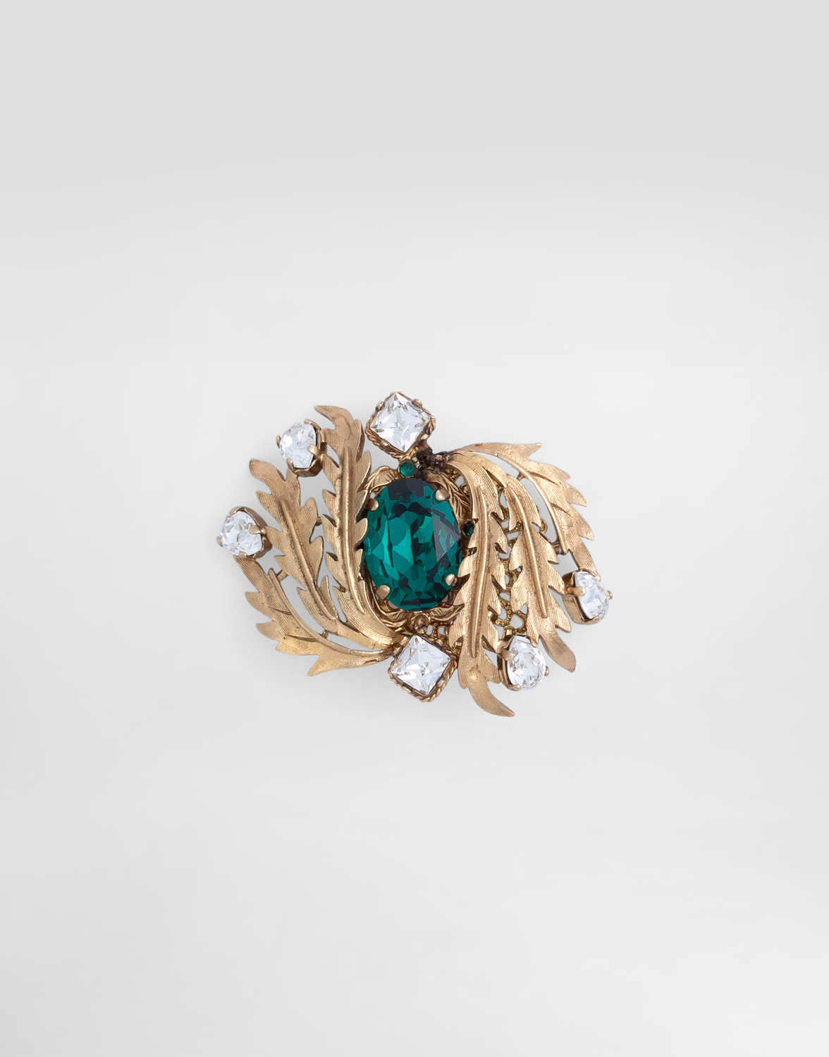 

Брошь в форме листа с стразами DOLCE & GABBANA, золотой