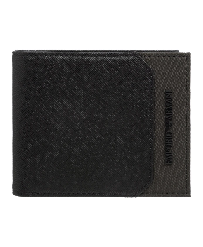 

Минималистичный кошелек с логотипом и отделениями для карт Emporio Armani, черный