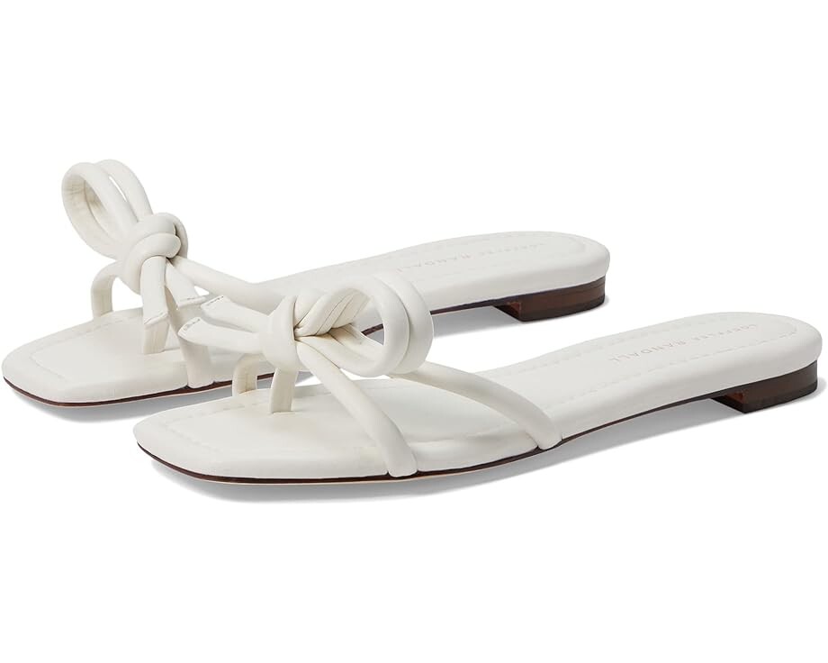 

Сандалии Loeffler Randall Hadley Leather Bow Flat, белый
