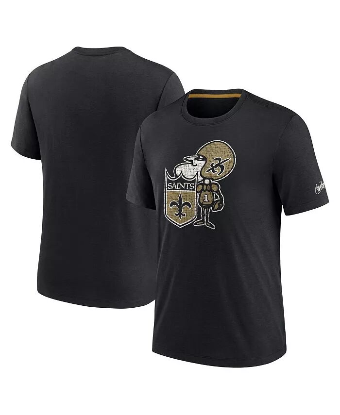 

Мужская черная футболка New Orleans Saints Rewind Playback Logo Tri-Blend Nike