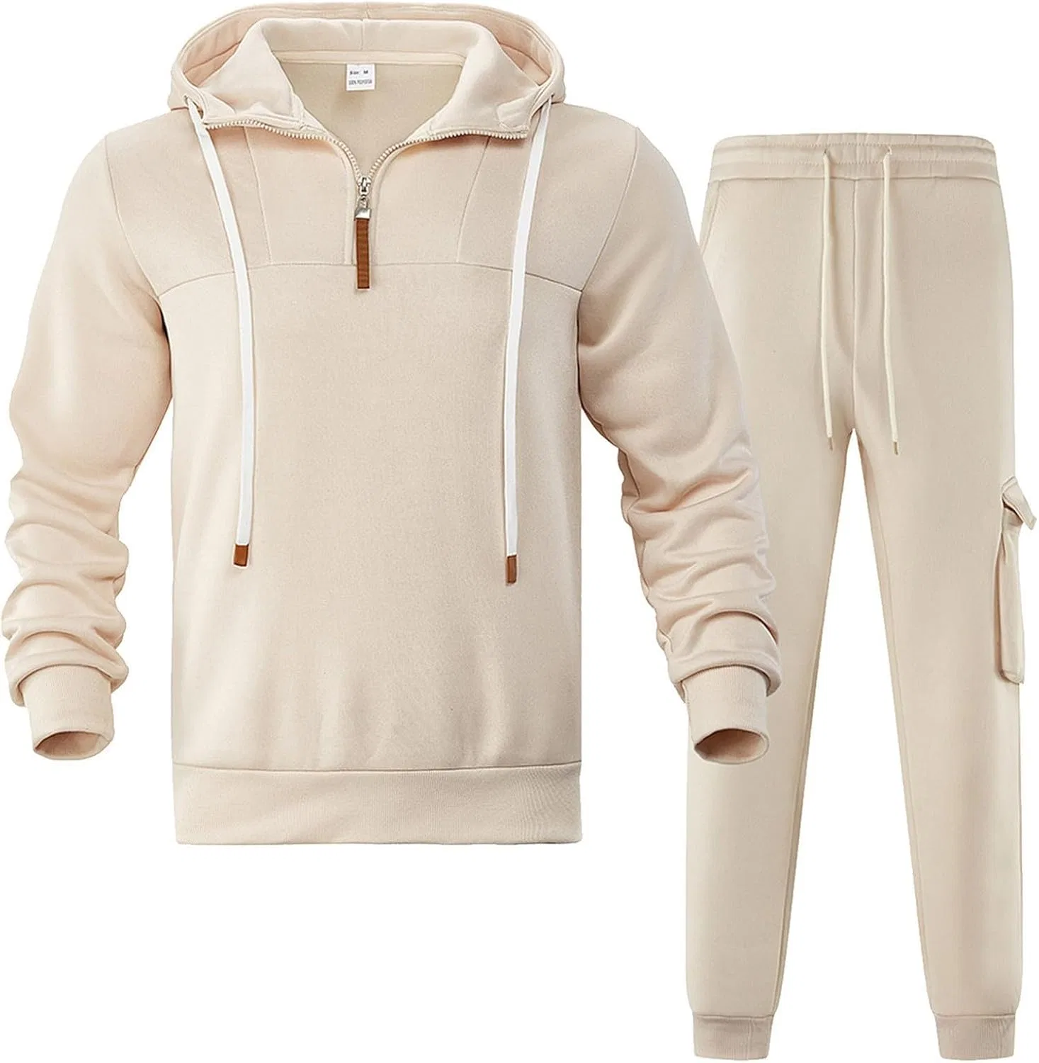 Спортивный костюм с капюшоном из флиса, Beige — фото 2