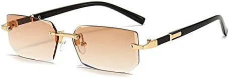 

Солнцезащитные очки без оправы, прямоугольной формы, для женщин и мужчин, маленькие солнцезащитные очки для женщин и мужчин, летние, для путешествий MTZJH, 4