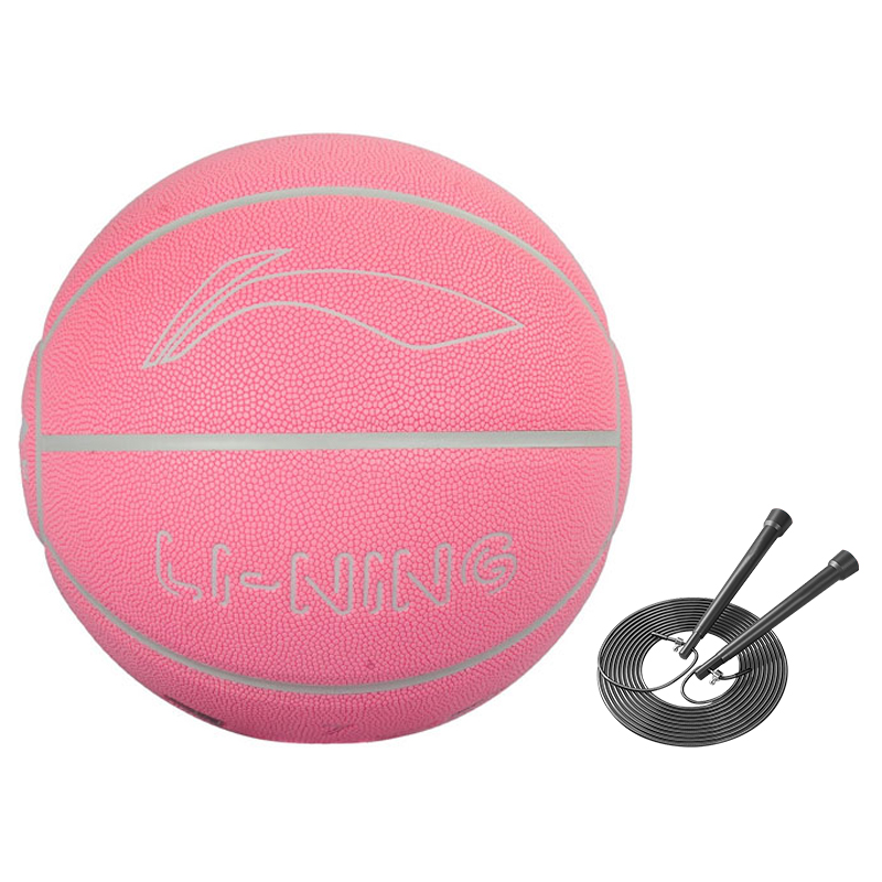 

LINING Баскетбольный мяч badfive pu розовый размер 7 светящийся в темноте unisex