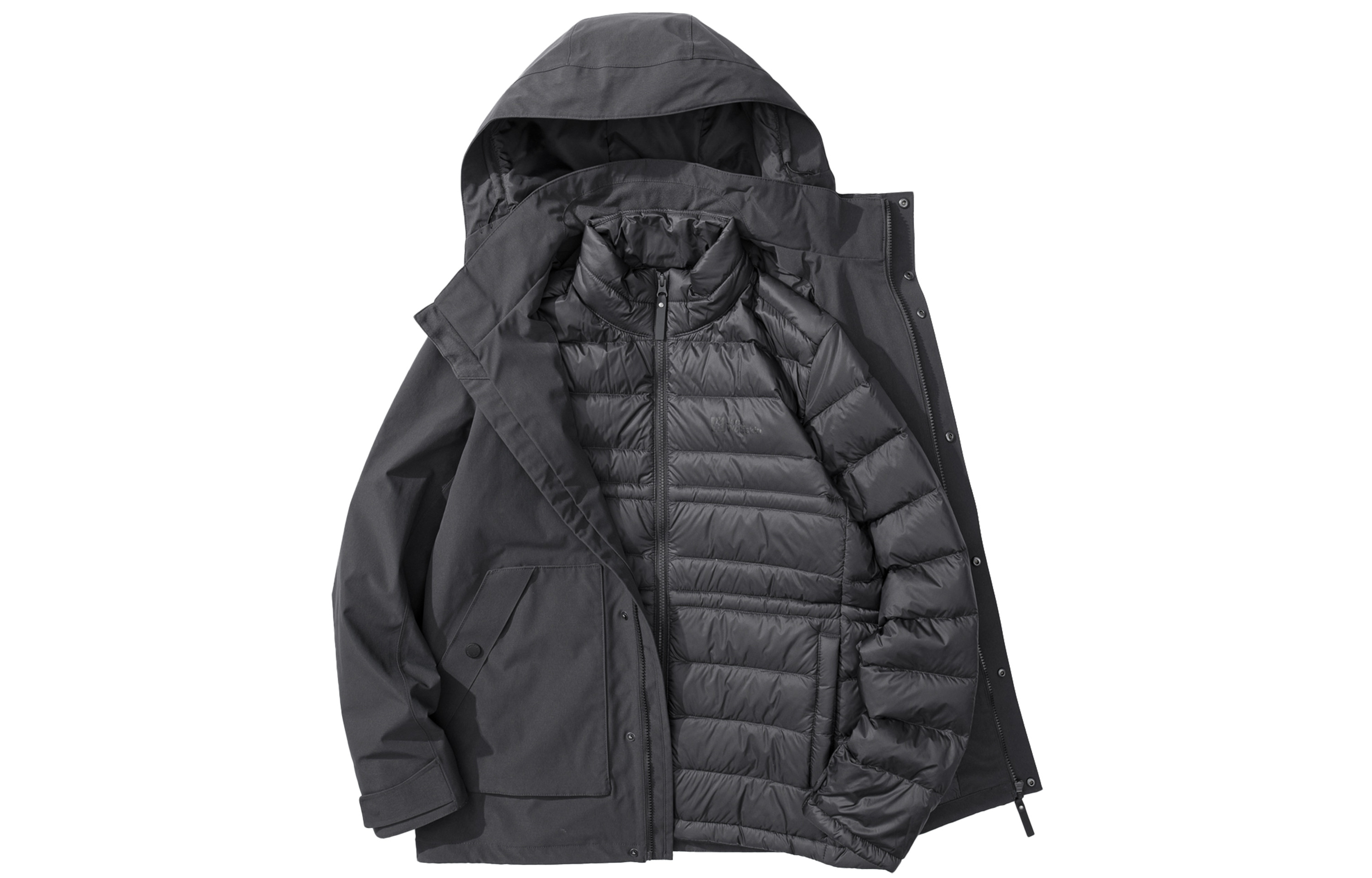 

JACK WOLFSKIN Ветровка мужская непромокаемая утепленная, Dark Gray/6350