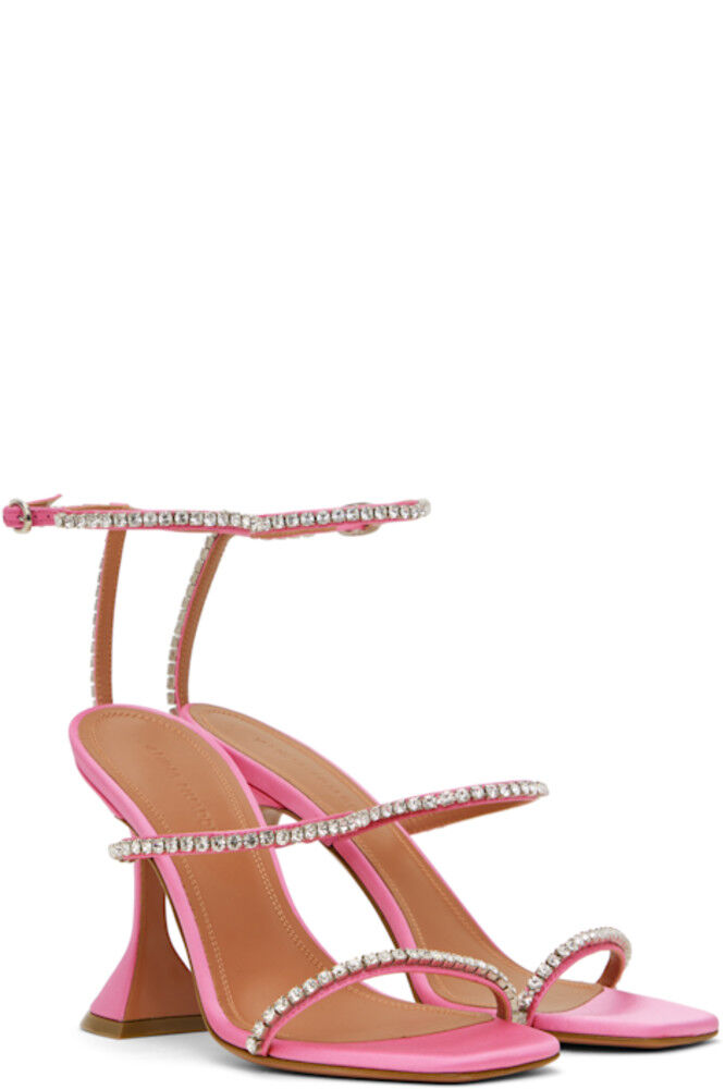 Розовые босоножки на каблуке Gilda Sandal Amina Muaddi — фото 4