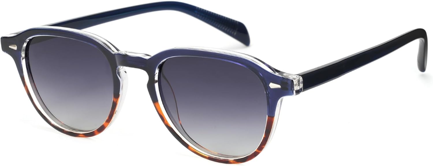 

Поляризованные ретро-солнцезащитные очки Cyxus круглой формы для женщин и мужчин, винтажный классический стиль, защита UV400, модель P1554, Frame:tortoise Mix Purple+ Lens:black-grey